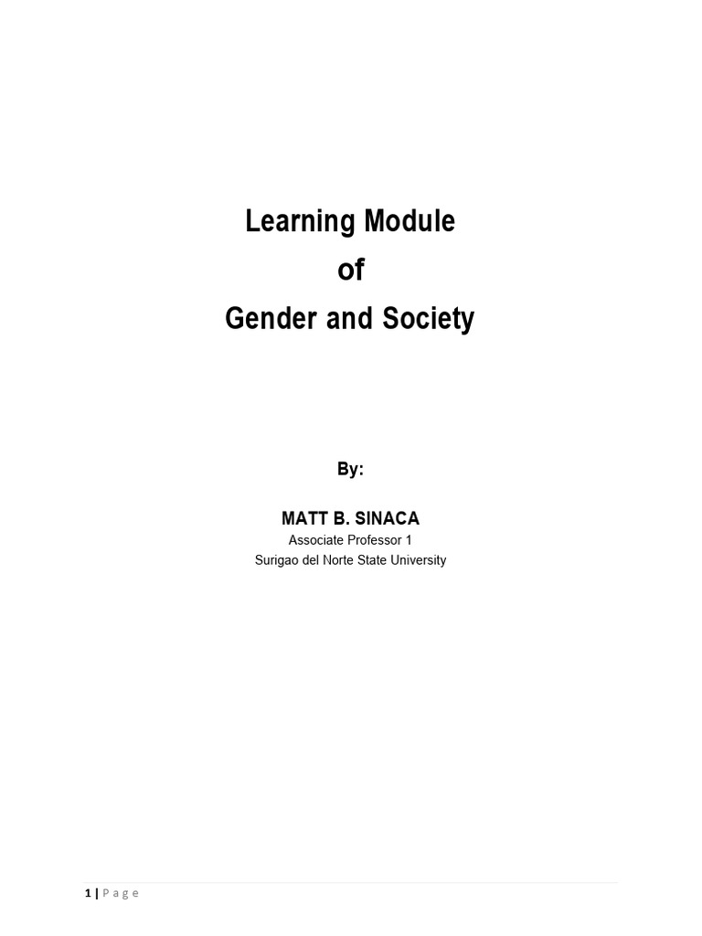 Understanding Gender and Society Concepts | PDF | Gender | Gender Studies