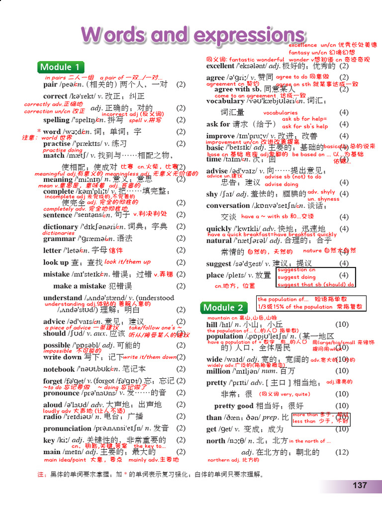 八上词汇表| PDF