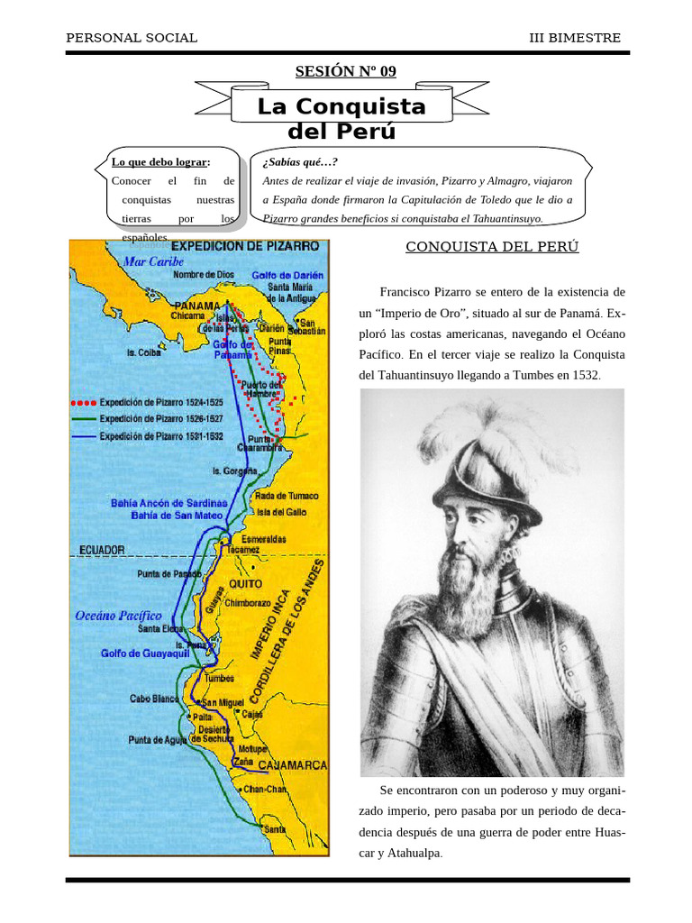 Conquista del Perú: Viajes de Pizarro | PDF | Francisco Pizarro ...