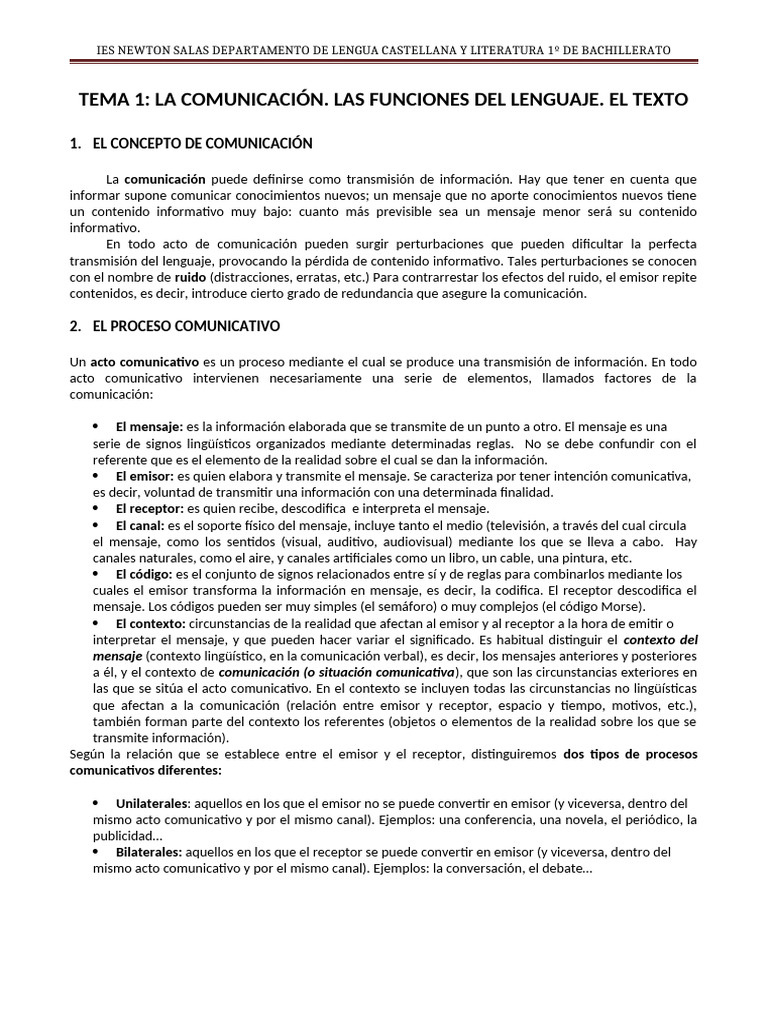 Funciones del Lenguaje y Comunicación | PDF | Comunicación | Lingüística