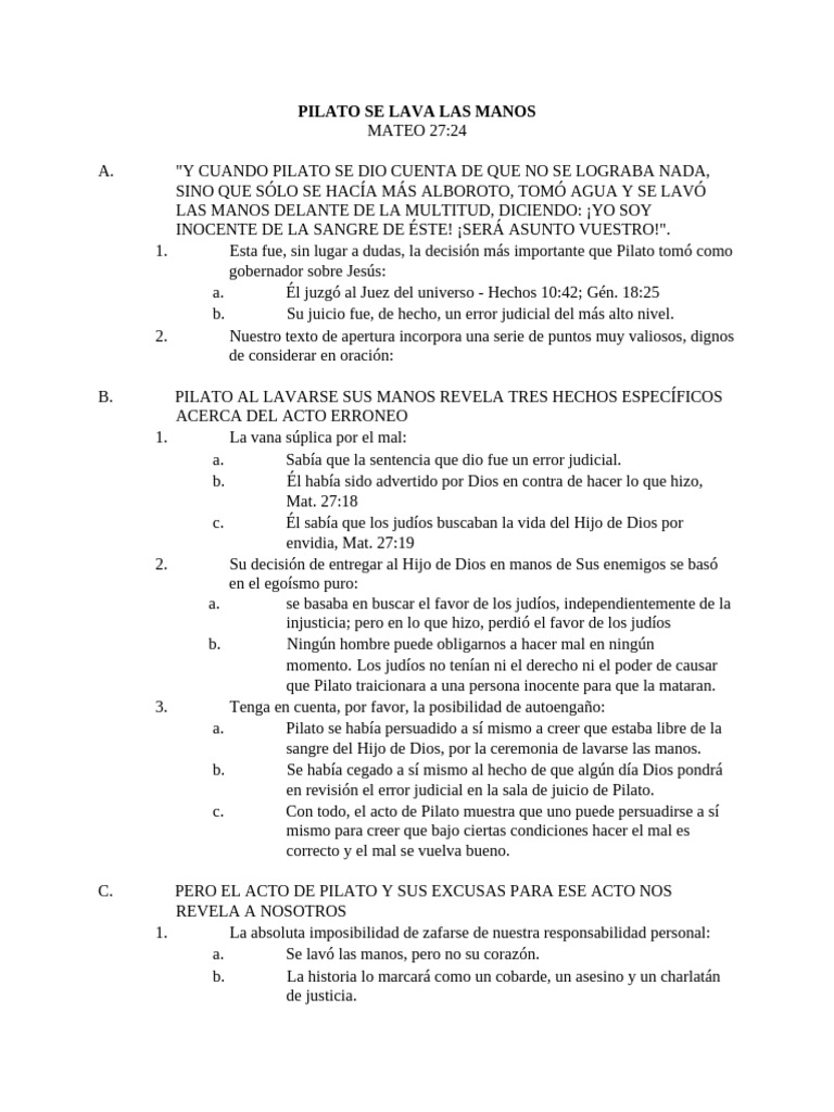 Pilato Se Lava Las Manos | PDF | Poncio Pilato