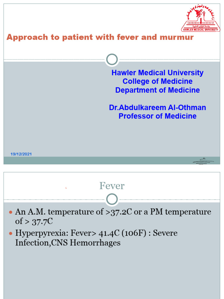 8-AP To Fever & Murmur (RF&IE) | PDF | Heart | Diseases And Disorders