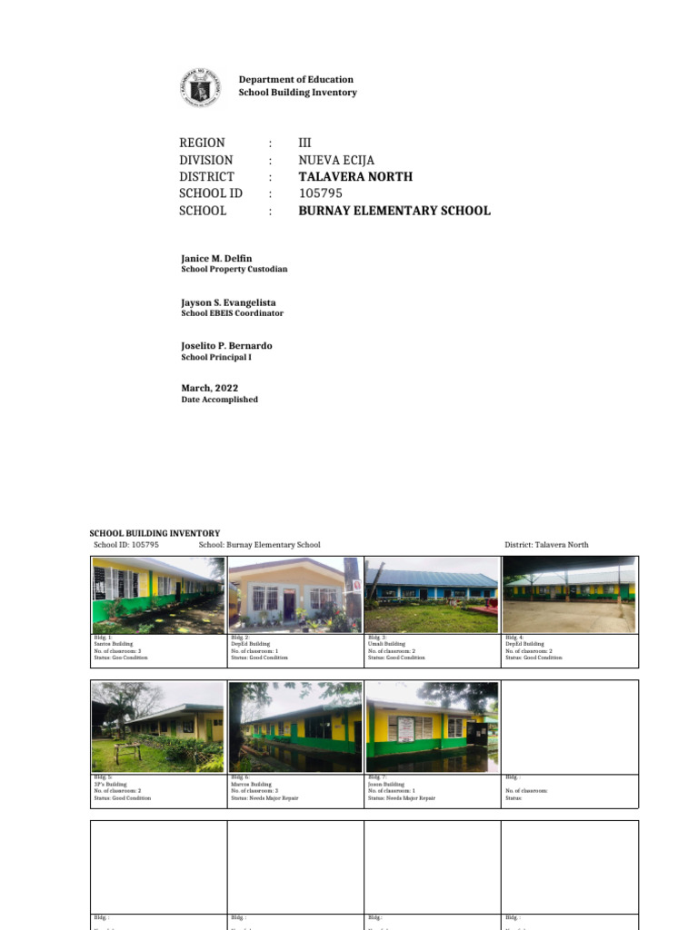 Burnay Elementary School Inventory | PDF