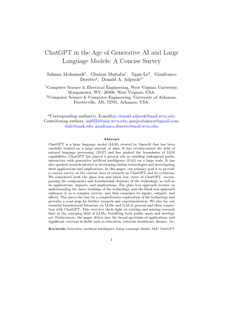 ChatGPT in The Age of Generative AI and Large Lang | PDF | Machine ...