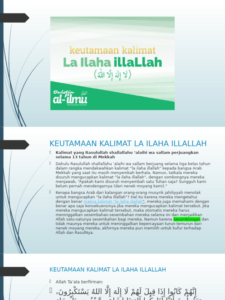 Keutamaan Kalimat La Ilaha Illallah PDF