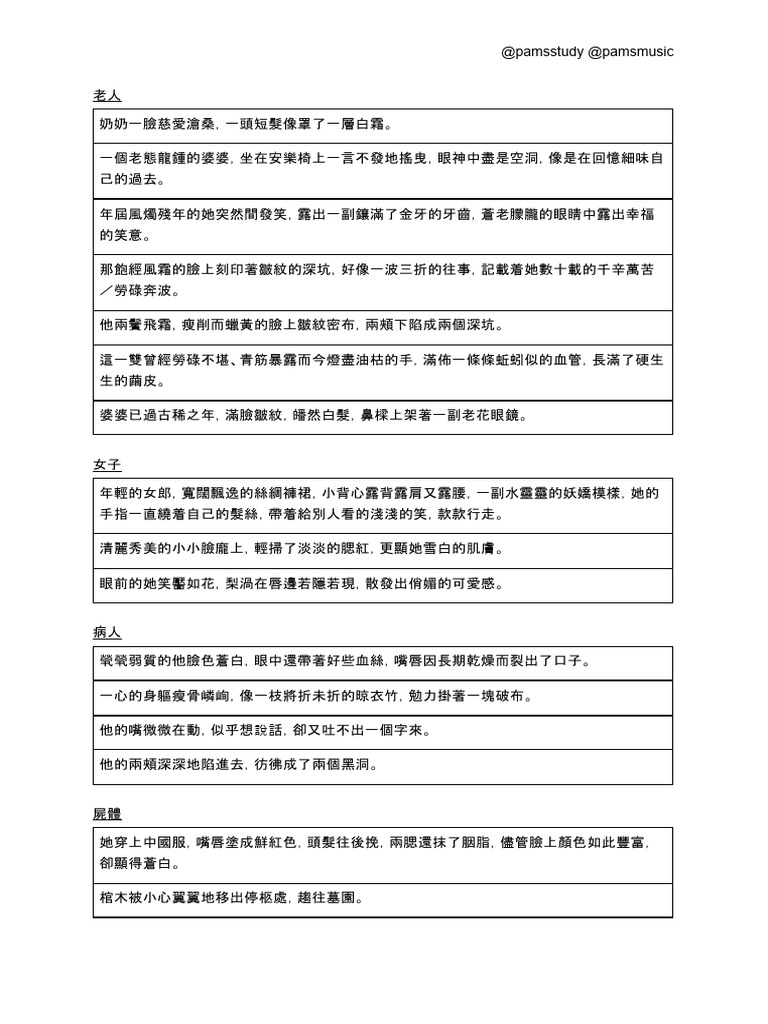 中文記敘文筆記 | PDF