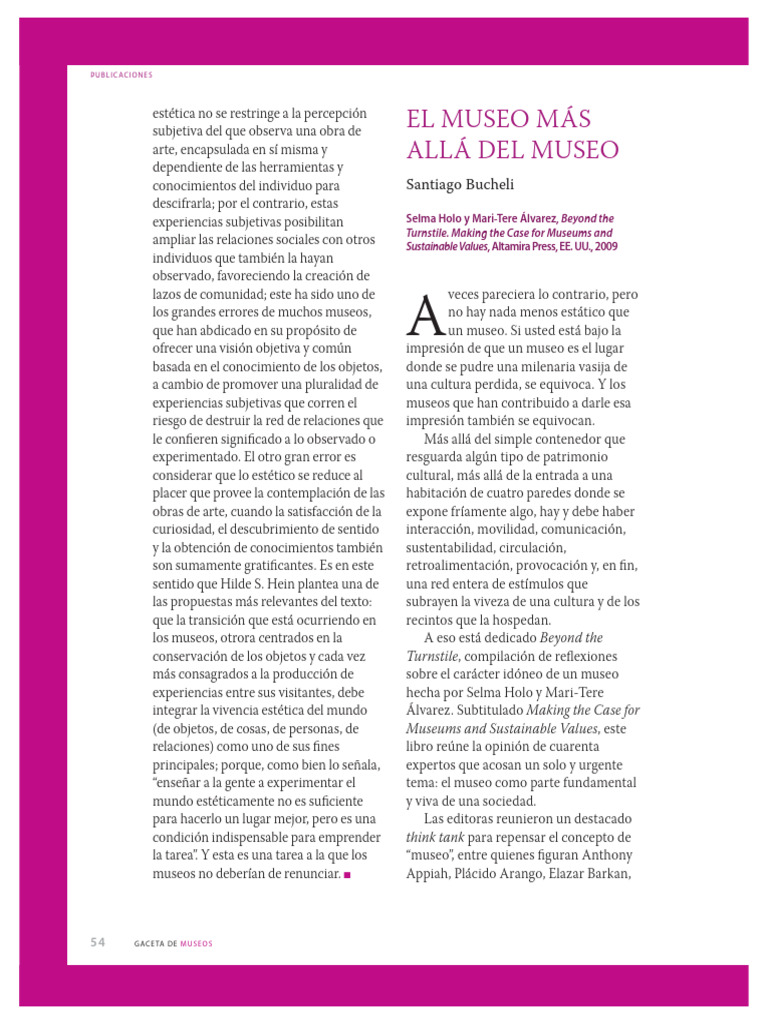 El Museo Más Allá Del Museo | PDF | Museo | Educación en artes liberales