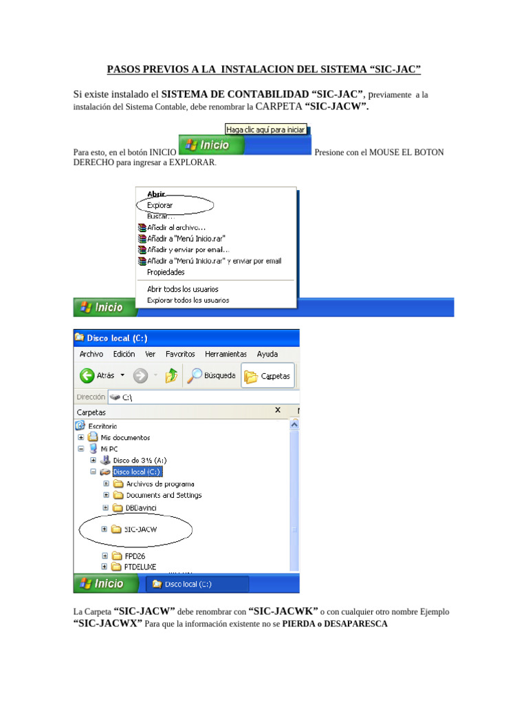 Instalación del Sistema SIC-JAC | PDF | Contabilidad | Software