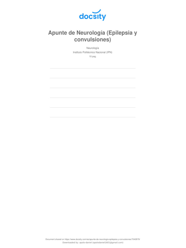 Docsity Apunte de Neurologia Epilepsia y Convulsiones | PDF | Epilepsia ...