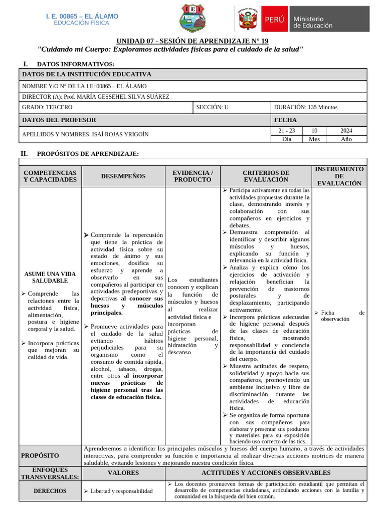 Sesión - de - Aprendizaje - 19 - Tercer - Grado | PDF | Aprendizaje ...
