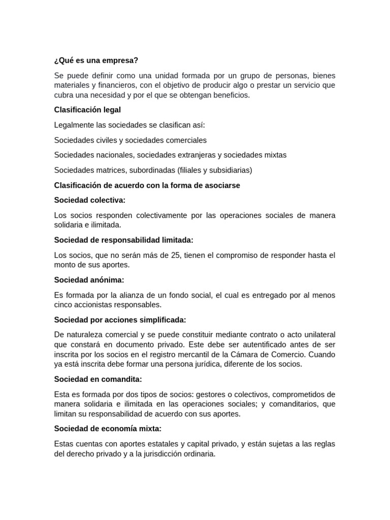 Tipos de Empresas y Su Clasificación | PDF | Sociedad | Business