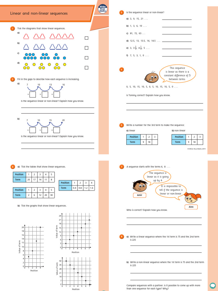 Linear vs Non-Linear Sequences | PDF | Applied Mathematics ...