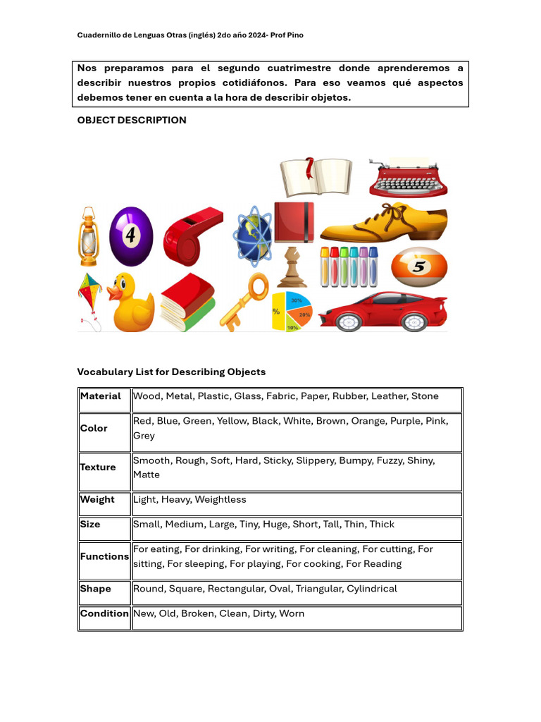 Object Descriptions | PDF | Color