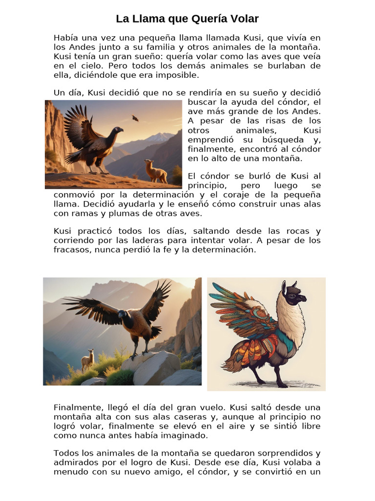 La Llama que Quería Volar | PDF | Aves