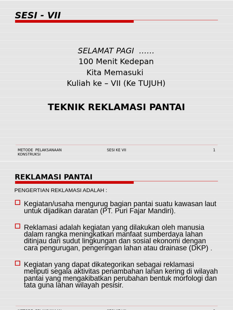 Metode Teknik Reklamasi Pantai | PDF