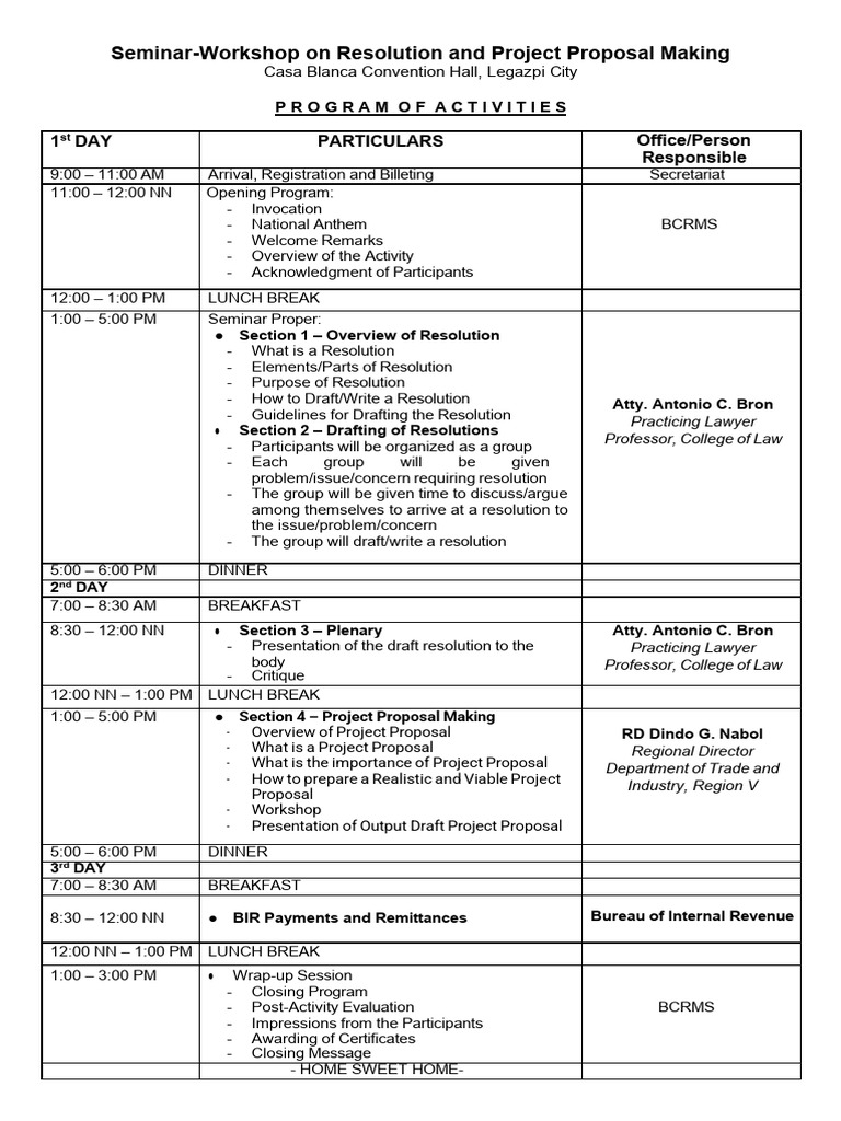 Seminar on Resolution & Proposal Making | PDF