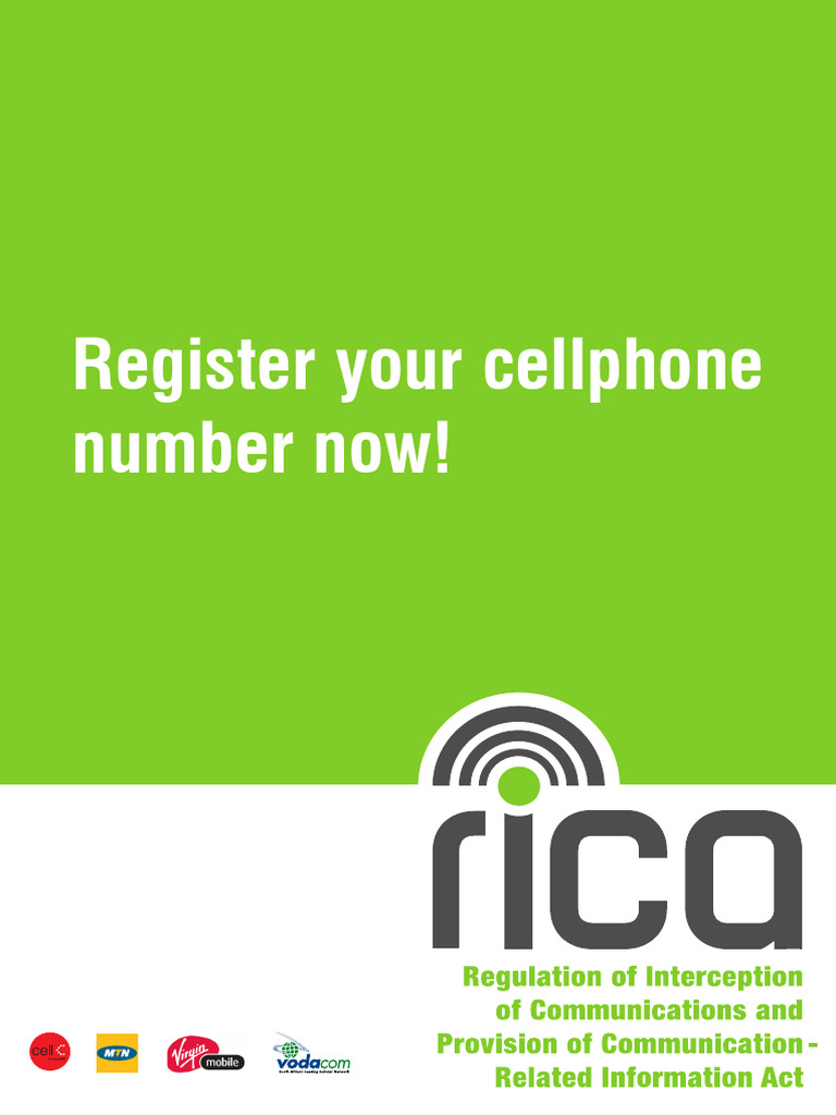 RICA Registration for Cellphone Numbers | PDF | Identity Document ...