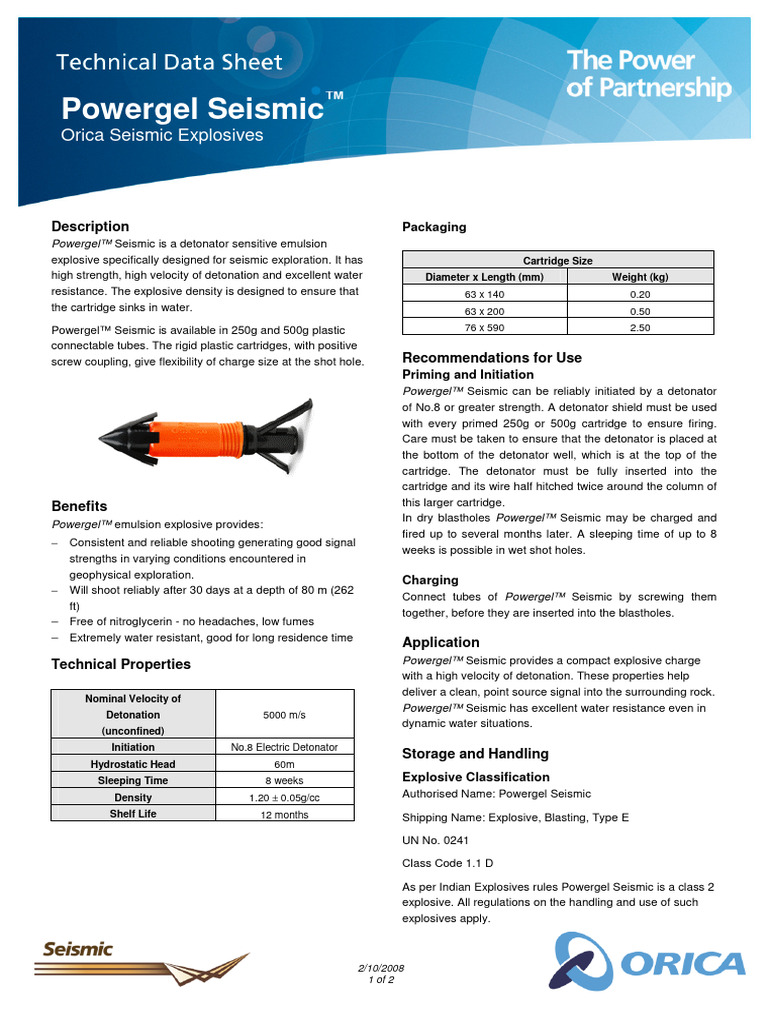 Powergel Seismic Thailand | PDF | Cartridge (Firearms)