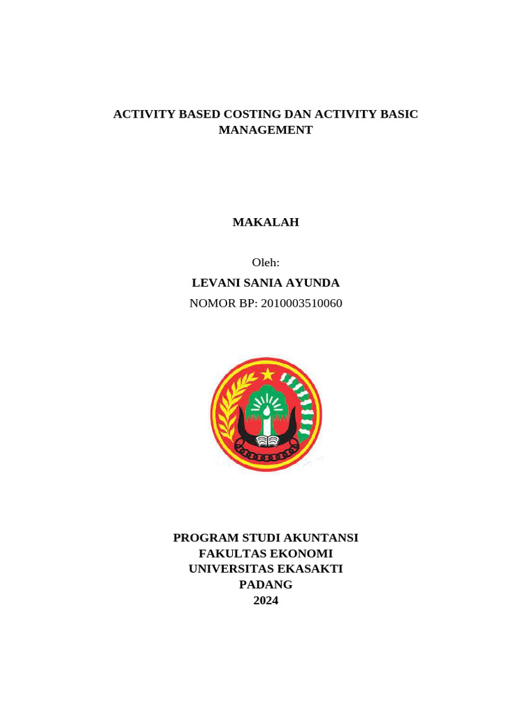 Activity Based Costing Dan Activity Basic | PDF