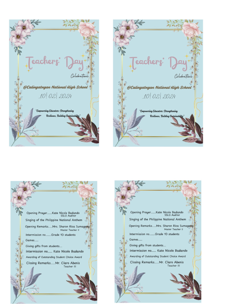 Teachers' Day Program | PDF