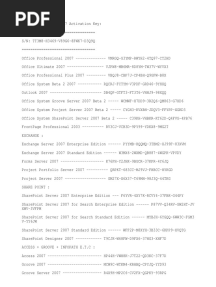 Microsoft Office 2007 Activation Keys