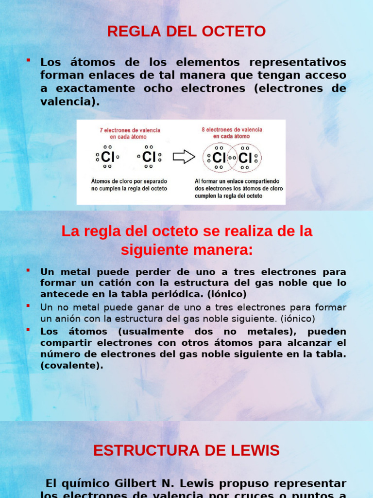 Regla del Octeto y Enlaces Químicos | PDF | Enlace químico | Enlace ...