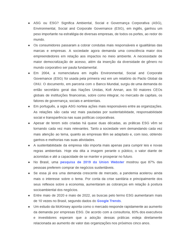 ASG Ou ESG | PDF | Governança | Corporações
