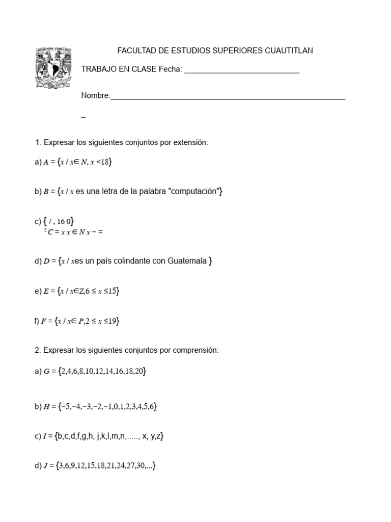 Ejercicios de Conjuntos y Proposiciones | PDF | Métodos y materiales de ...