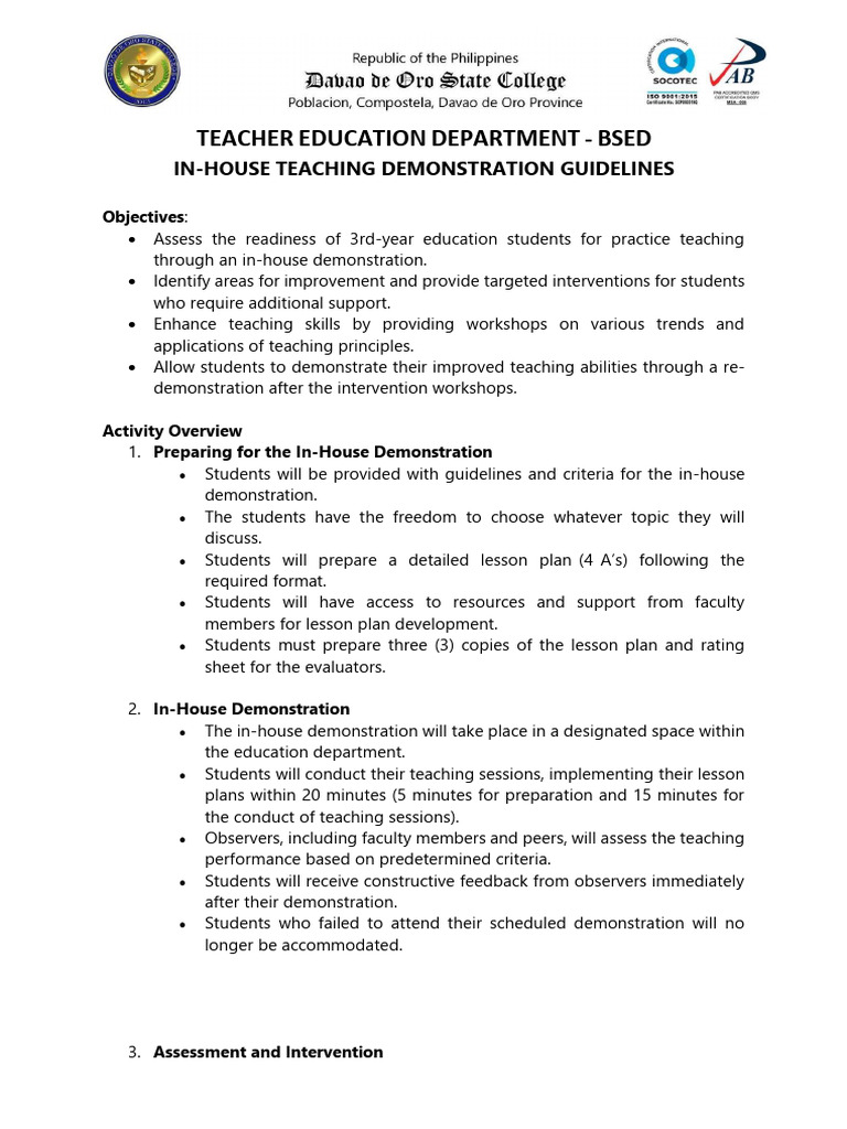 in-house-demonstration-guidelines-bsed-pdf-lesson-plan-pedagogy