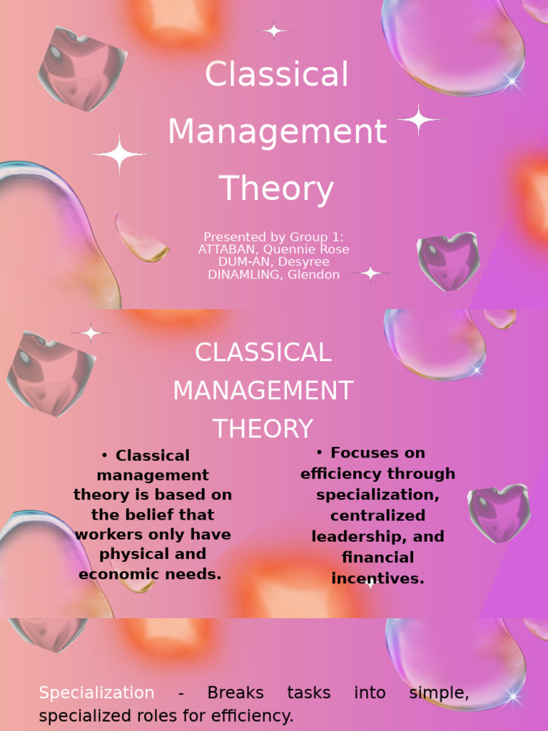 Classical Management Theory | PDF | Bureaucracy | Employment