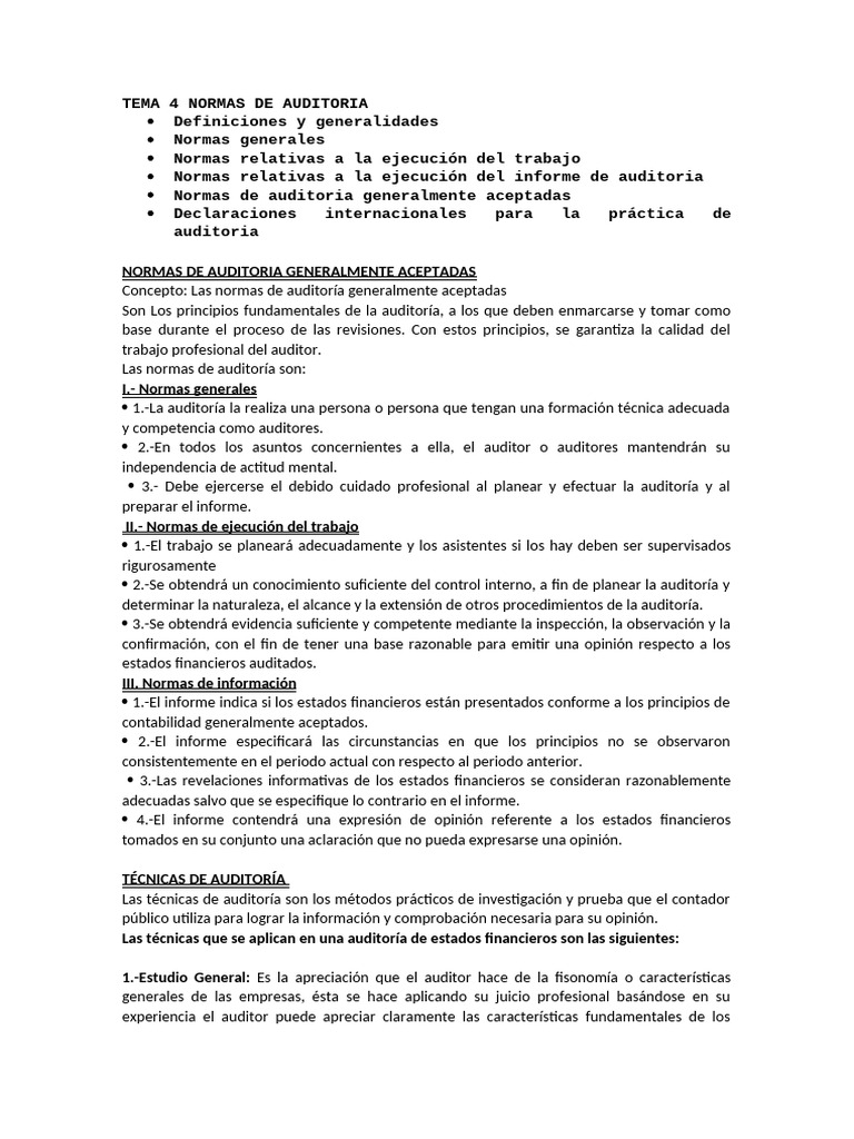 Normas y Técnicas de Auditoría | PDF | Auditoría | Bancos