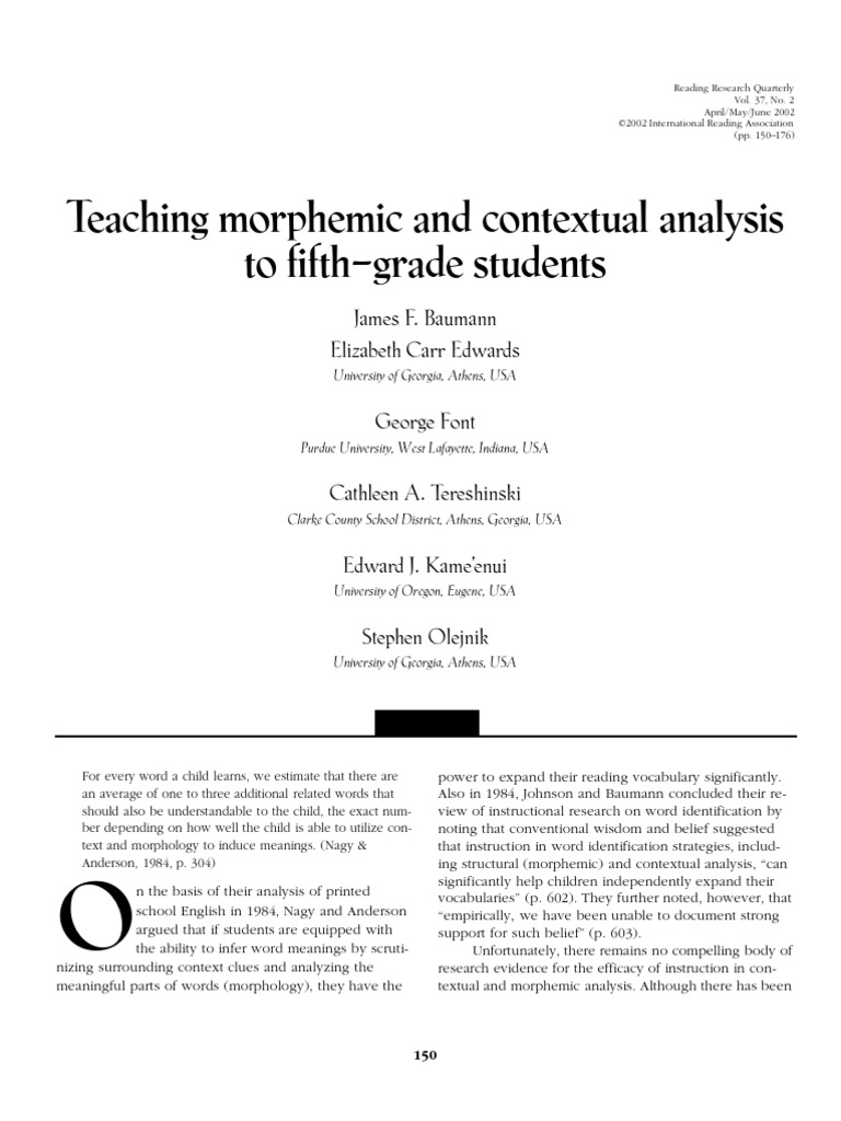 Teaching Morphemic and Contextual Analysis To Fift | PDF