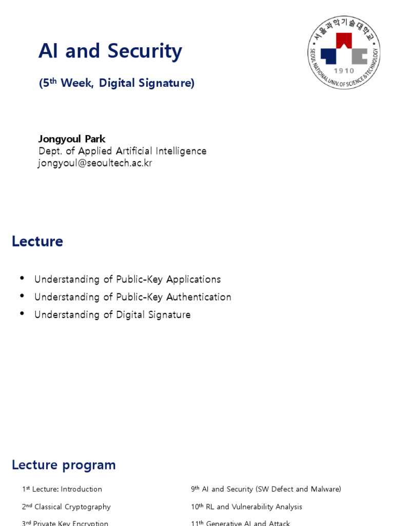 AI in Security: Digital Signatures Explained | PDF | Public Key ...