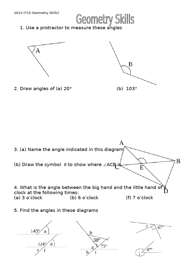 2011 HW Questions Skills Geometry | PDF | Triangle | Rectangle