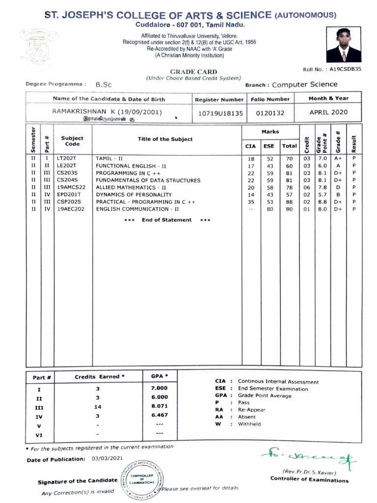 2nd Semester Mark List | PDF | Educational Assessment And Evaluation