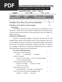 8th English Baseline Test