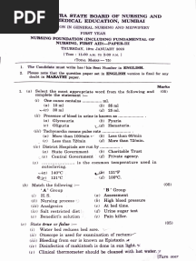 1st GNM Question Bank