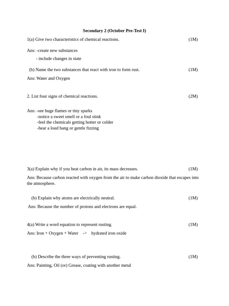 Chemical Reactions and Rusting Guide | PDF | Oxide | Hydroxide