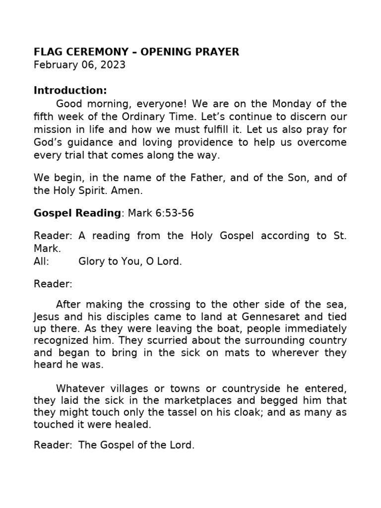 Healing Faith in Mark 6:53-56 | PDF | Jesus | Gospel Of Mark