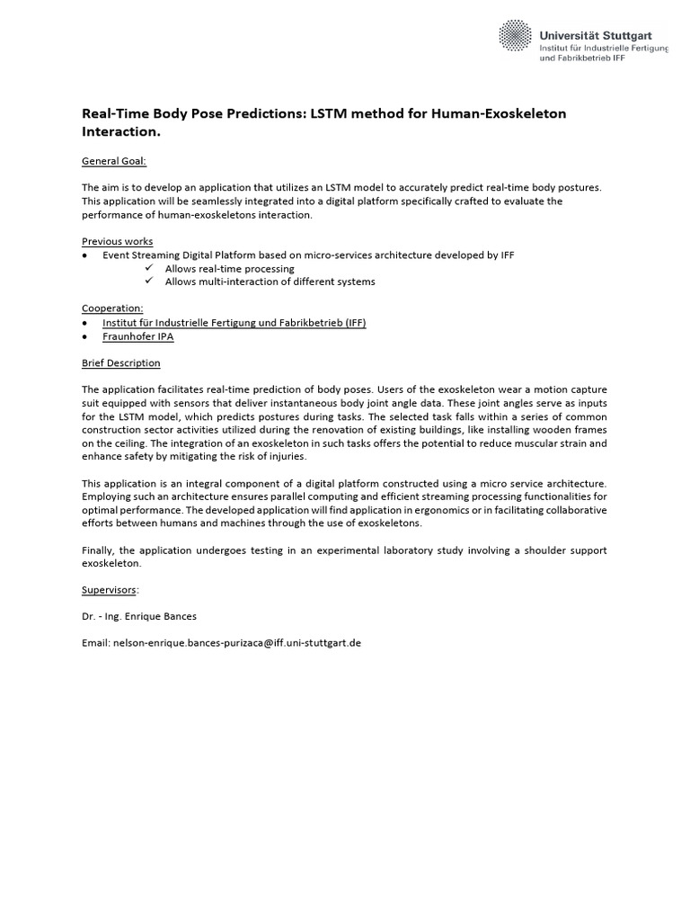 LSTM - Mocap - Project - Description 20230731 | PDF