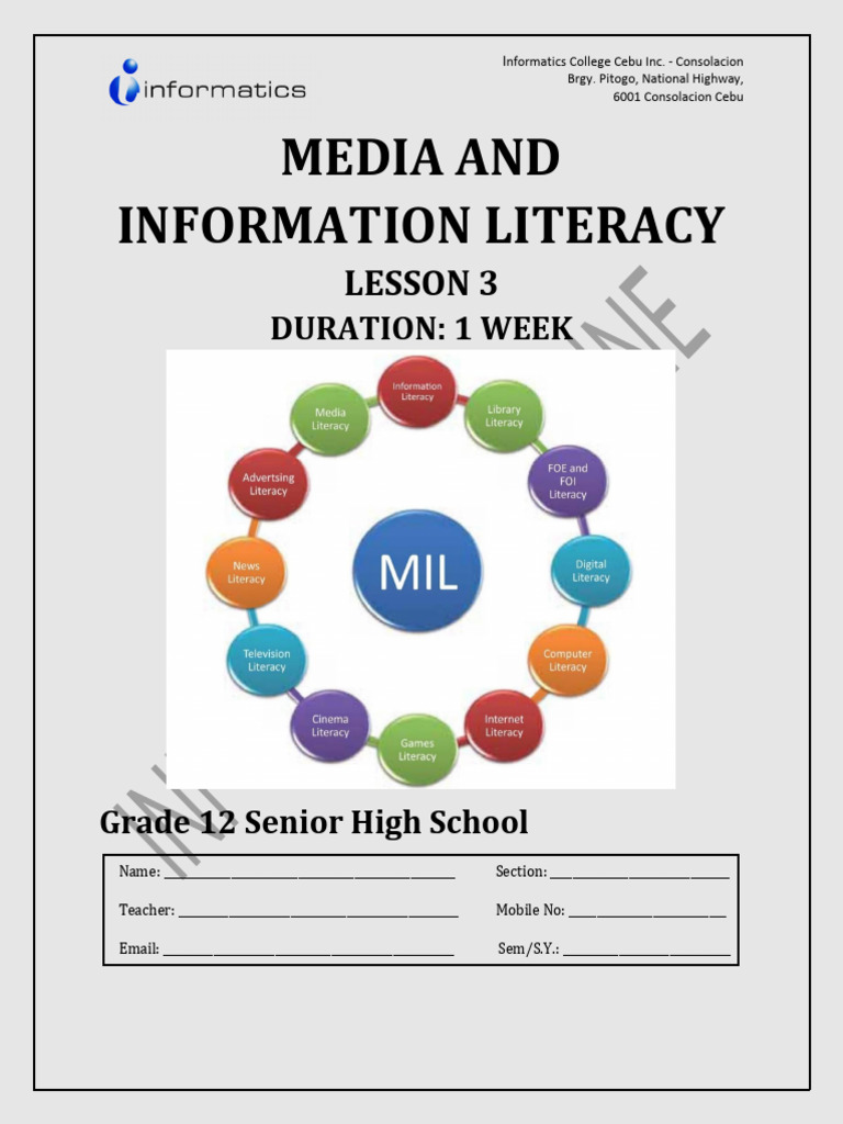 Media Literacy Lesson Plan for Grade 12 | PDF | Radio | Mass Media