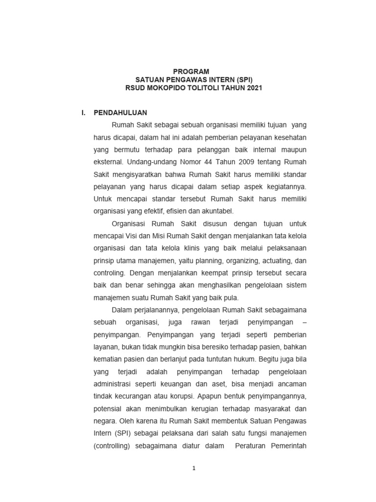Program SPI Tahun 2021 | PDF