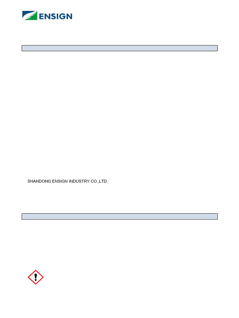 Msds citric acid anhydrous shandong ensign pdf dangerous goods