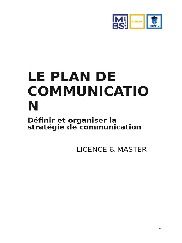 Élaboration d'un Plan de Communication | PDF | la communication ...