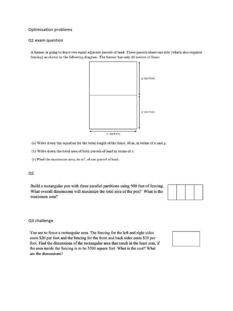 Optimisation Problems | PDF