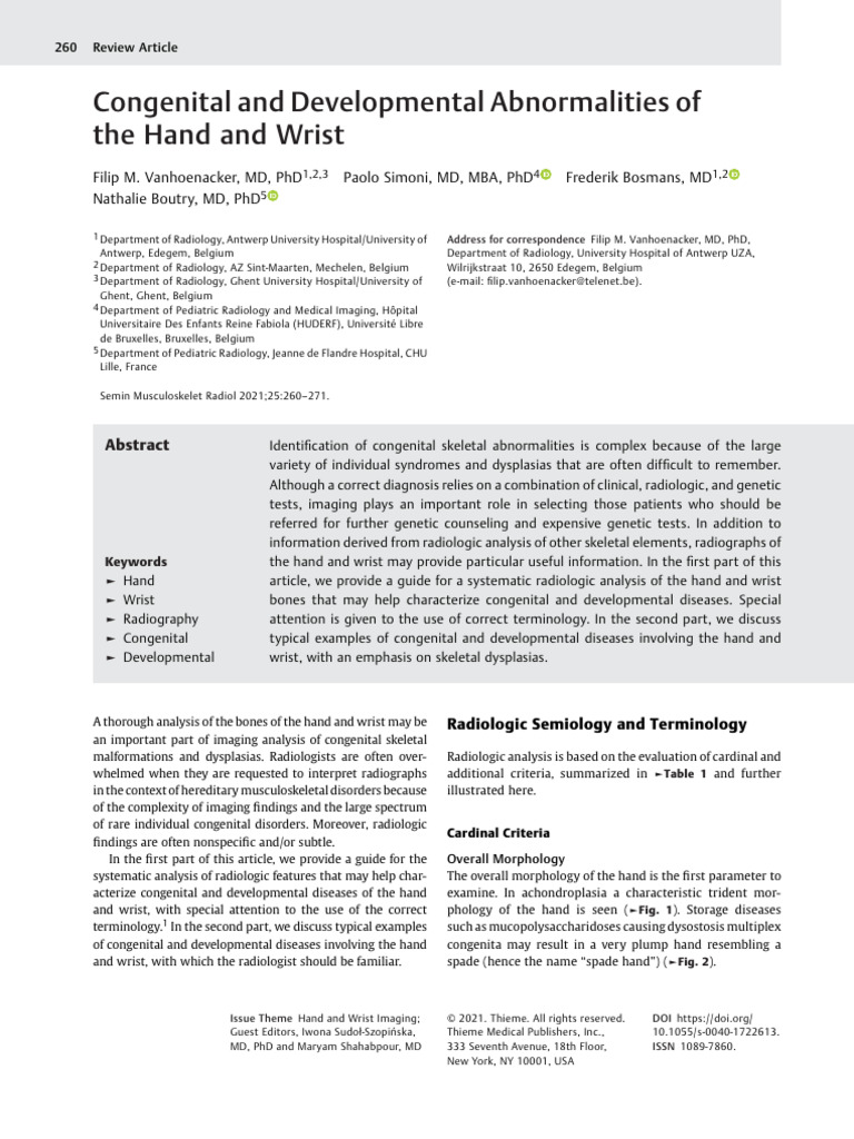 Congenital and Developmental Abnormalities of the Hand and Wrist | PDF ...
