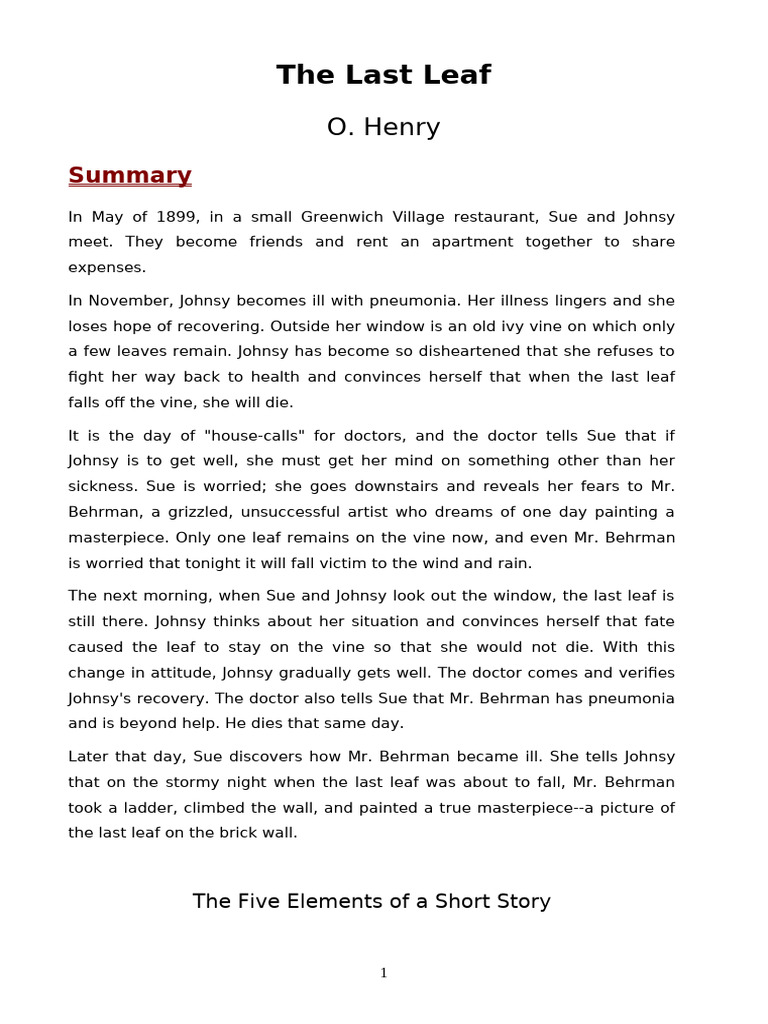 the-last-leaf-elements-of-a-short-story-pdf