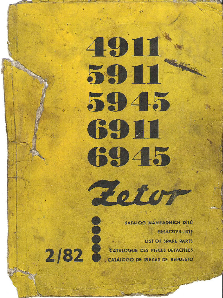 1982 Zetor 4911 5911 5945 6911 6945 Katalog ND | PDF