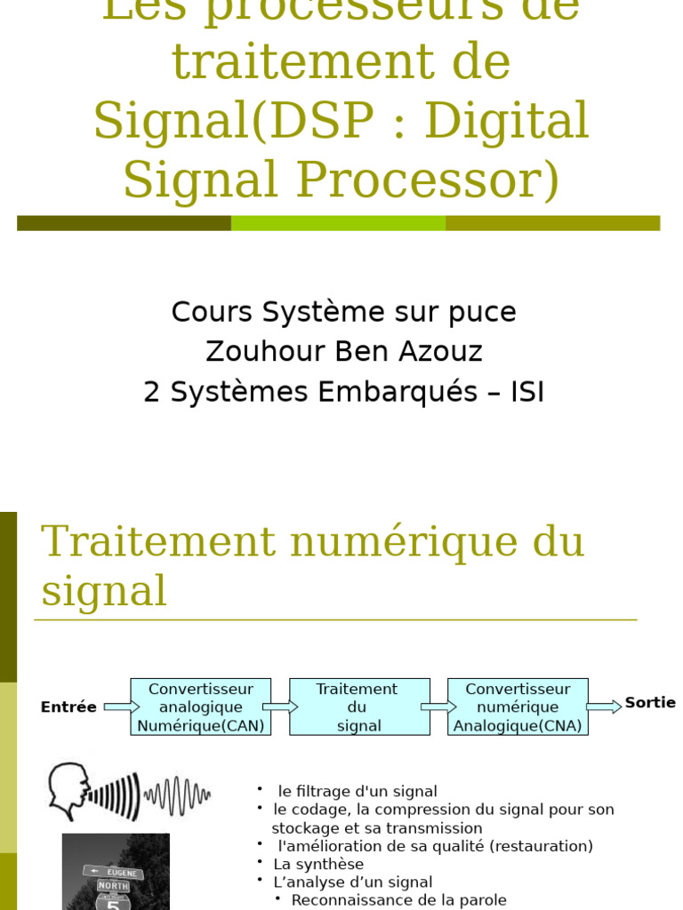 Introduction aux DSP et traitement du signal | PDF | Processeur de ...