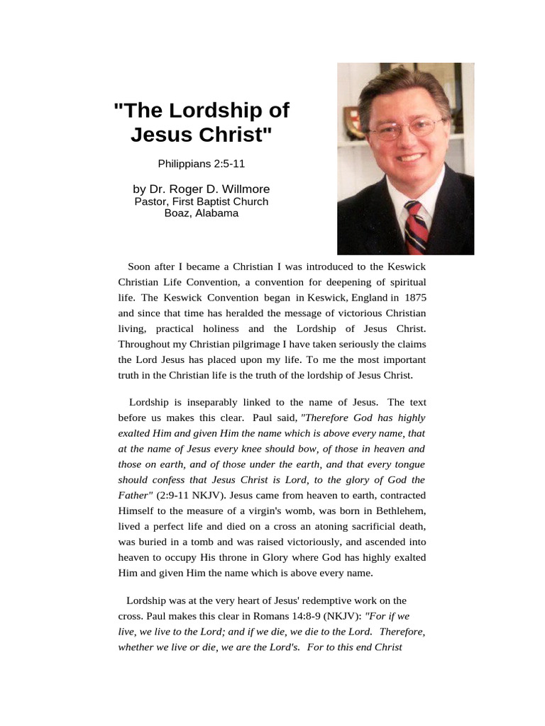 Understanding The Lordship Of Jesus